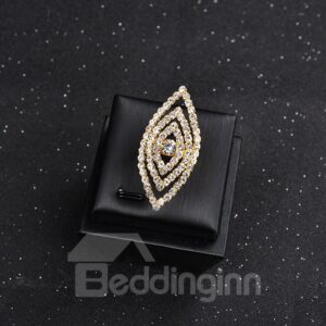 Adult Female Alloy Diamante Technic Geometric European Style Ring