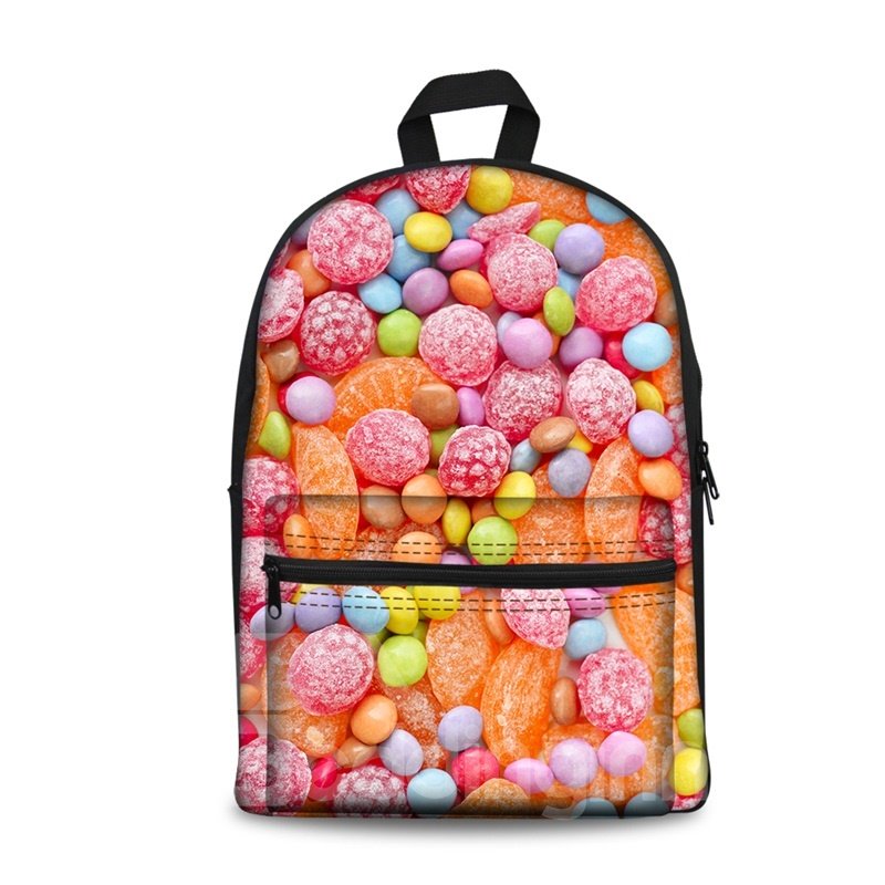 New Fashion 3D Colorful Pink Sweet Sugars Backpack Students School Campus Bags