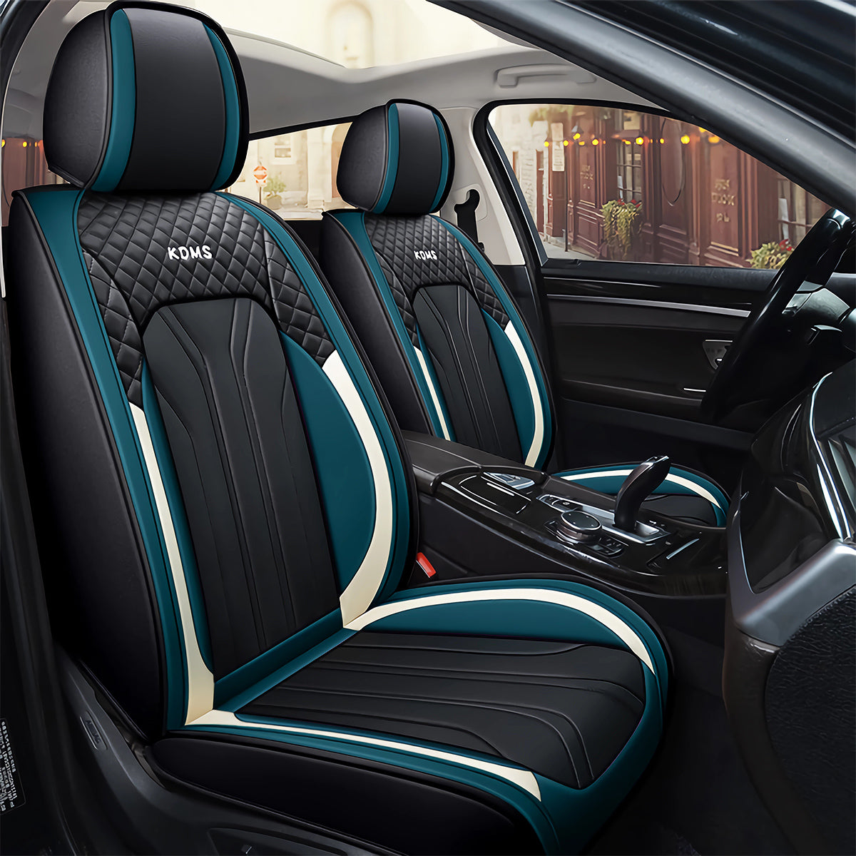 Faux Leather Geometric Pattern Car Seat Cover Full Set for 5-Seat Sedan SUV Universal Fit Auto Cushion Cover - Image 8