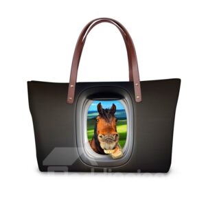 Funny Humorous House Waterproof Sturdy 3D Printed for Women Girls Shoulder HandBags