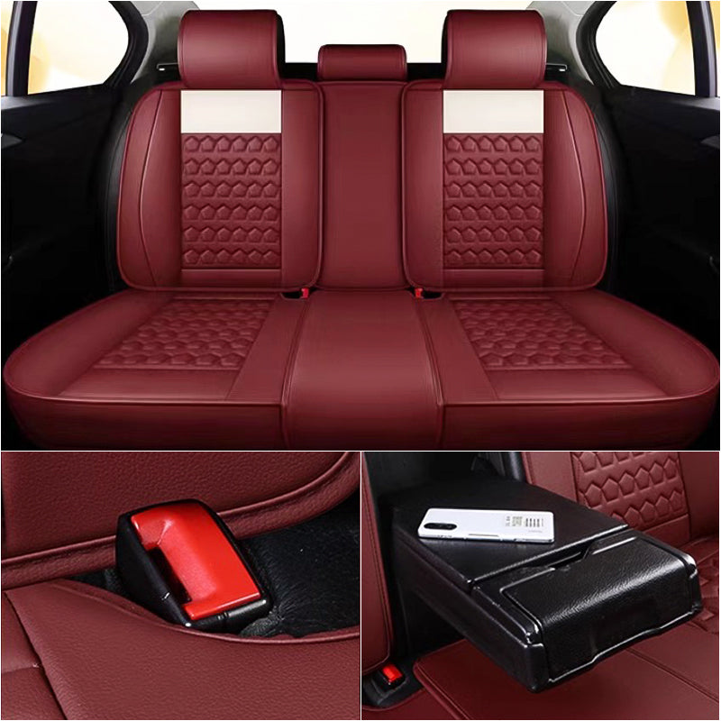 Star Pattern Car Seat Covers Universal Fit Full Set Faux Leather Cushion Covers - Image 4