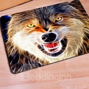 Durable Rectangle Wolf Print Outdoor Indoor Entrance Non Slip Doormat