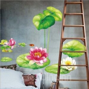 Fantastic and Fancy Lotus Pattern Decorative Wall Stickers
