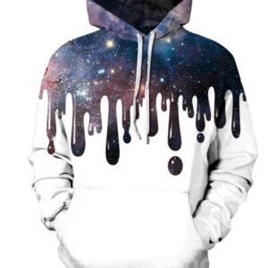 Unisex Creative Galaxy Digital Print Couple Sweatshirt Long Sleeve Hooded Top Polyester Hoodie