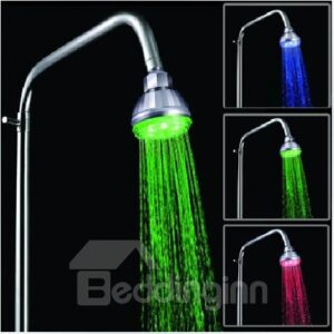 New arrivial Contemporary Color-changing Chrome Finish LED Showerhead
