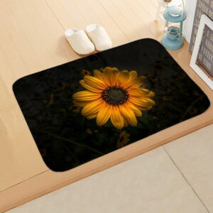 Soft Flannel 3D Sunflower Print Doormat Non-Slip Lightweight Floor Mat Indoor Entrance Sunflower Rug Home Decor