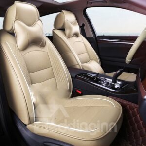 Plain Pattern Simple Style Real Leather Custom Car Seat Cover