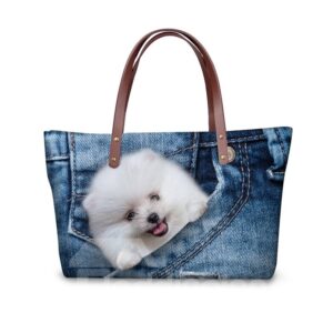 Waterproof 3D Pomeranin Printed Shoulder HandBags
