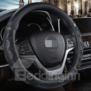 Simple Style Plain Pattern Leather Material Steering Wheel Cover