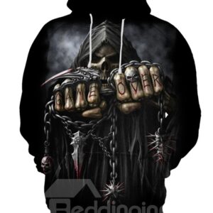 Halloween Long Sleeve Vivid Color Realistic Pullover 3D Painted Hoodie