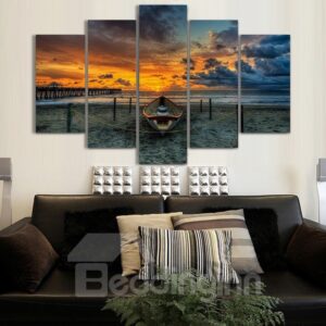 Sunset and Sea 5-Piece Canvas Hung Non-framed Wall Prints