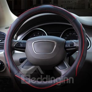 Anti-skid Wear-resistant Dirt-resistant Durable And Breathable Not Hurt Hands Beautiful Contrast Color Design Durable PU Leather Material Universal Car Steering Wheel Cover