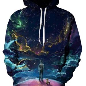 Attractive Long Sleeve Boy with Dog Pattern 3D Painted Hoodie