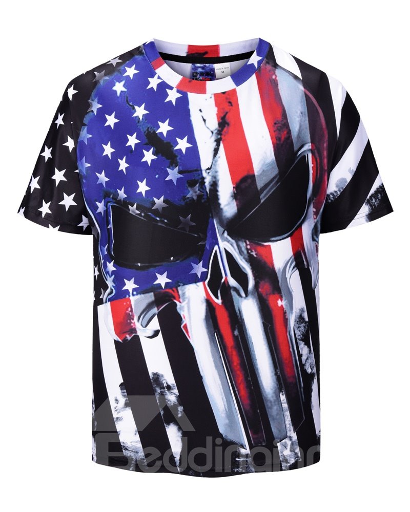 Print Vibrant Color Fastness Straight Model Polyester 3D T-Shirt - Image 4