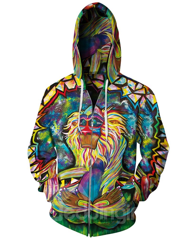 Unique Long Sleeve Big Monkey Apes Pattern 3D Painted Hoodies - Image 3