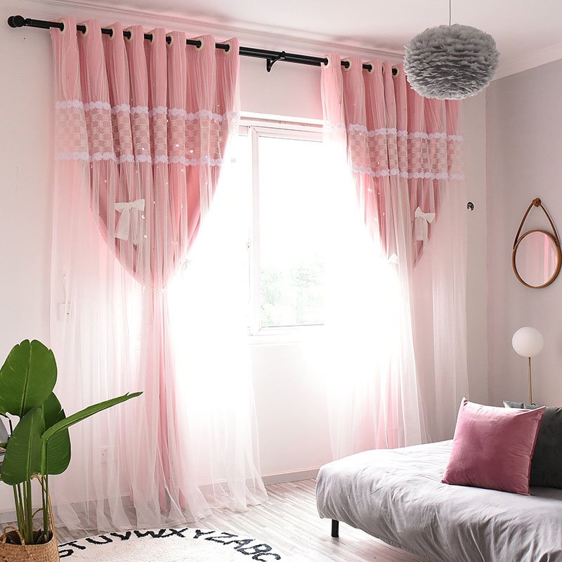 Modern Princess Embroidery Decoration Blackout Custom Curtain Sets for Living Room Bedroom 84W 84L 2 Panel Set - Image 23
