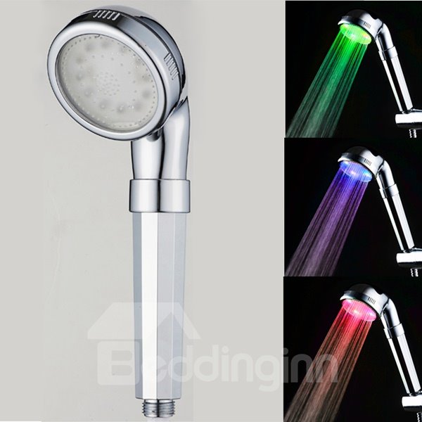 Wall-Mount Temperature Sensor 3 Colors Changing Negative Ion Led Shower Head