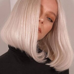 Medium Hairstyles Women's Bob Straight Human Hair Capless 14 Inches 120% Wigs