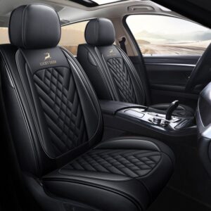 Leather Material Durable Faux Leatherette Automotive Vehicle Cushion Cover for Cars SUV Pick-up Truck Universal Fit Set Auto Interior Accessories