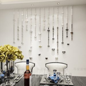 Love Heart And Star Pattern Acrylic 3D Mirror Surface Wall Sticker