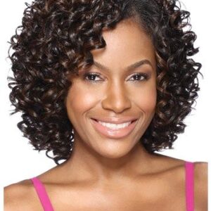 Medium Hairstyle Women's Kinky Curly Synthetic Hair Lace Front Wigs 12 Inches