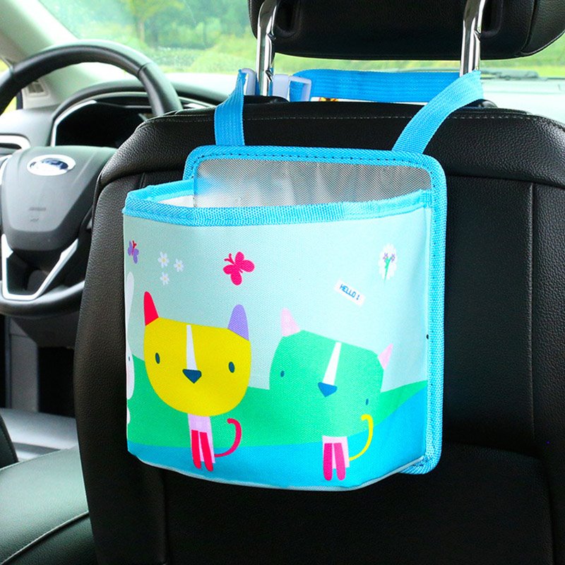 Vehicle Multi-Functional Creative Suspended Vehicle Trash Can Garbage Bins In The Car Garbage Bags Storage Boxes - Image 2