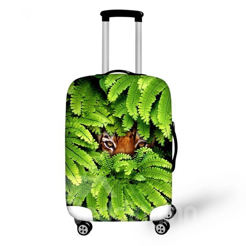 Creative Animals Hide in Leaves Pattern 3D Painted Luggage Protector Cover - Image 10