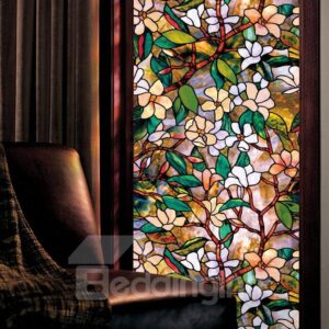 Orchids Drawing No-glue Window Film Static Sticker