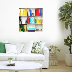 Stunning 3D Folder and Shelf Pattern Wall Stickers