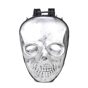 3D Skeleton Shape PU Leather Durable Casual Laptop Backpack School Bag