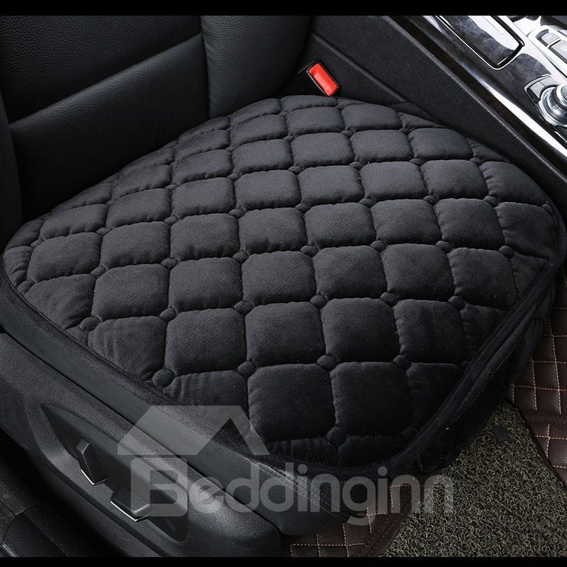 Pure Color Diamond Lattice Pattern Suede Universal Single Seat - Image 3