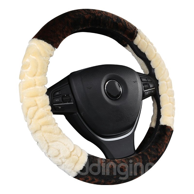 Suede Material Fashionable Skin Care Soft Steering Wheel Cover - Image 2