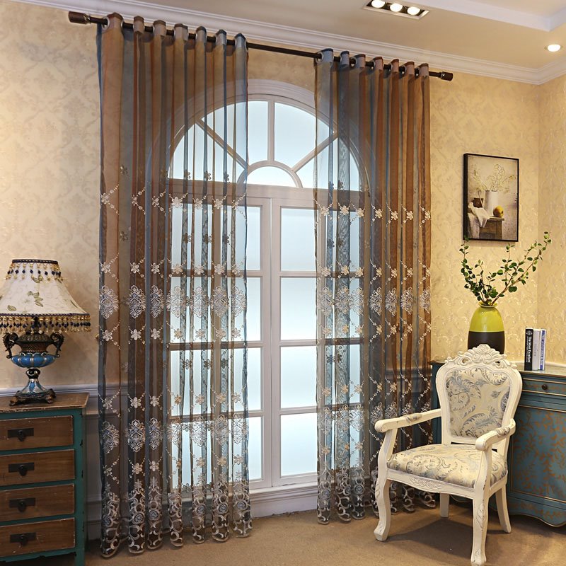 Pastoral Floral Embroidered Decoration Sheer Curtains for Living Room Custom 2 Panels Breathable Drapes No Pilling No Fading No off-lining - Image 15