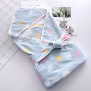 Baby Sleeping Bag Swaddling Anti-shock Baby Cotton Quilt Suitable for All Seasons Clouds Pattern