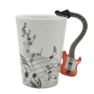 New Arrival Unique Design Porcelain Enamel Electric Guitar Coffee Mug