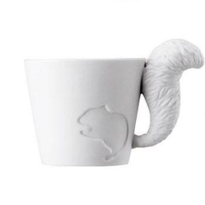 Fairy Tale Lovely Squirrel Ceramic Dual Purpose Candle Holder and Coffee Mug