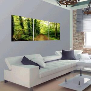 New Arrival Beautiful Path in Forest Print 3-piece Cross Film Wall Art Prints