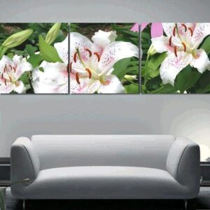 New Arrival Beautiful Lilies Print 3-piece Cross Film Wall Art Prints