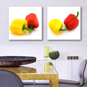 New Arrival Lovely Red and Yellow Peppers Print 2-piece Cross Film Wall Art Prints