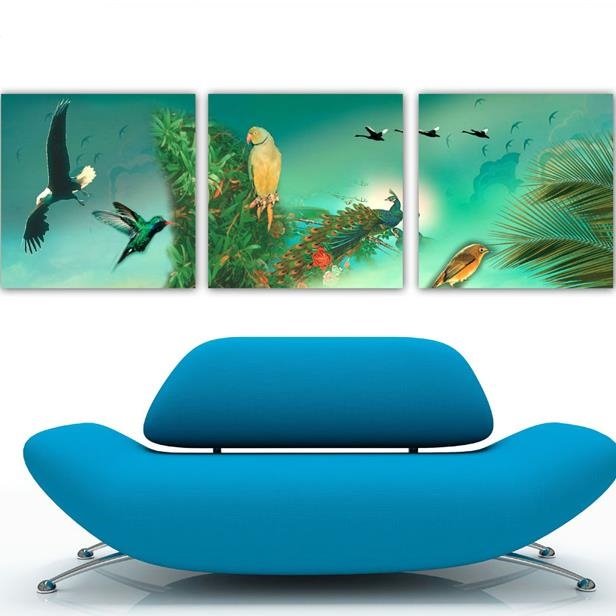New Arrival Beautiful Animals Print 3-piece Cross Film Wall Art Prints