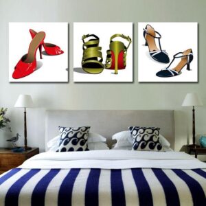 New Arrival Lovely Lady High Heels Print 3-piece Cross Film Wall Art Prints