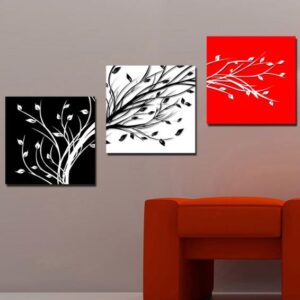 16¡Á16in¡Á3 Panels Branches Printed Hanging Canvas Waterproof and Eco-friendly Framed Prints