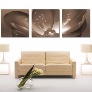 Lovely Gray Flower Stamen Print 3-piece Cross Film Modern Art Prints