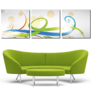 New Arrival Green Red & Blue Silk Ribbon Cross Film Wall Art Prints