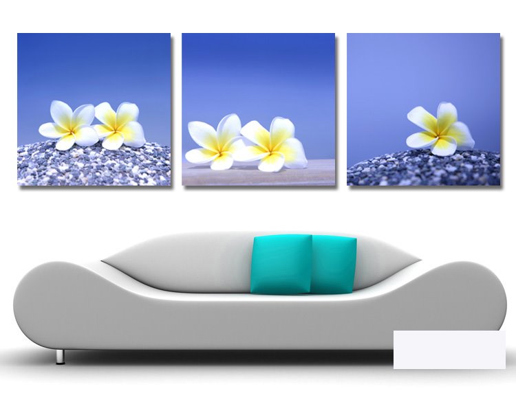 New Arrival Elegant White And Yellow Flowers Film Wall Art Prints