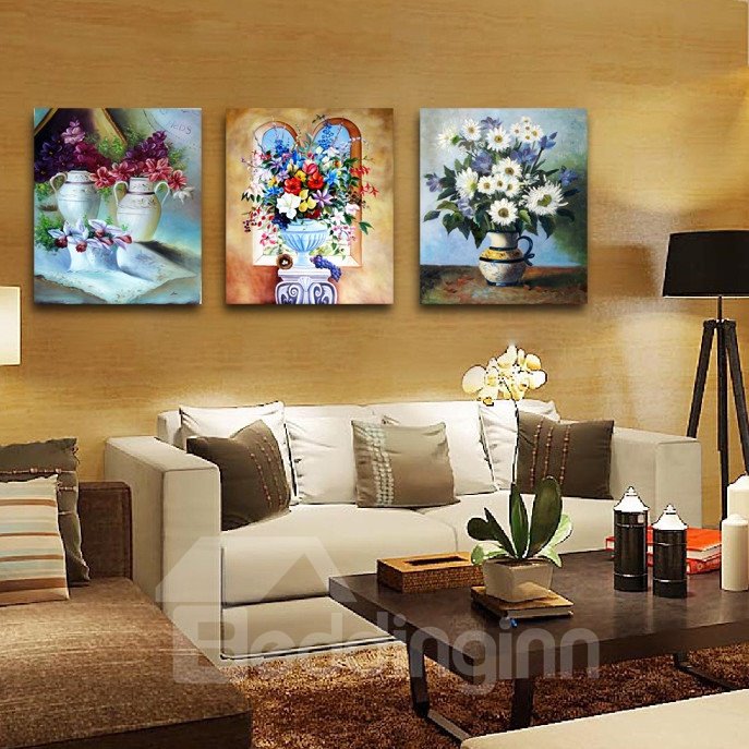 New Arrival Colorful Flowers In The Bottle Film Wall Art Prints