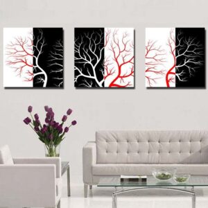 New Arrival Black And Red Tree Branches Canvas Wall Prints