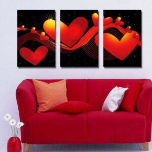 New Arrival Red Heart Canvas Wall Prints