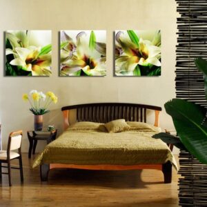 Fancy and Elegant Lily Blossom Pattern Framed Canvas Wall Art Prints