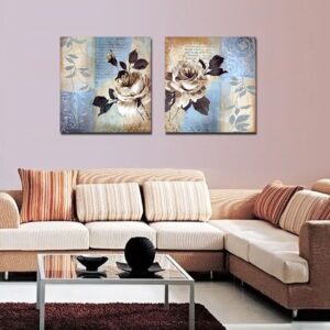 Retro Glamorous Flowers Film Art Wall Prints